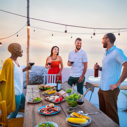 People on a deck enjoying a get-together